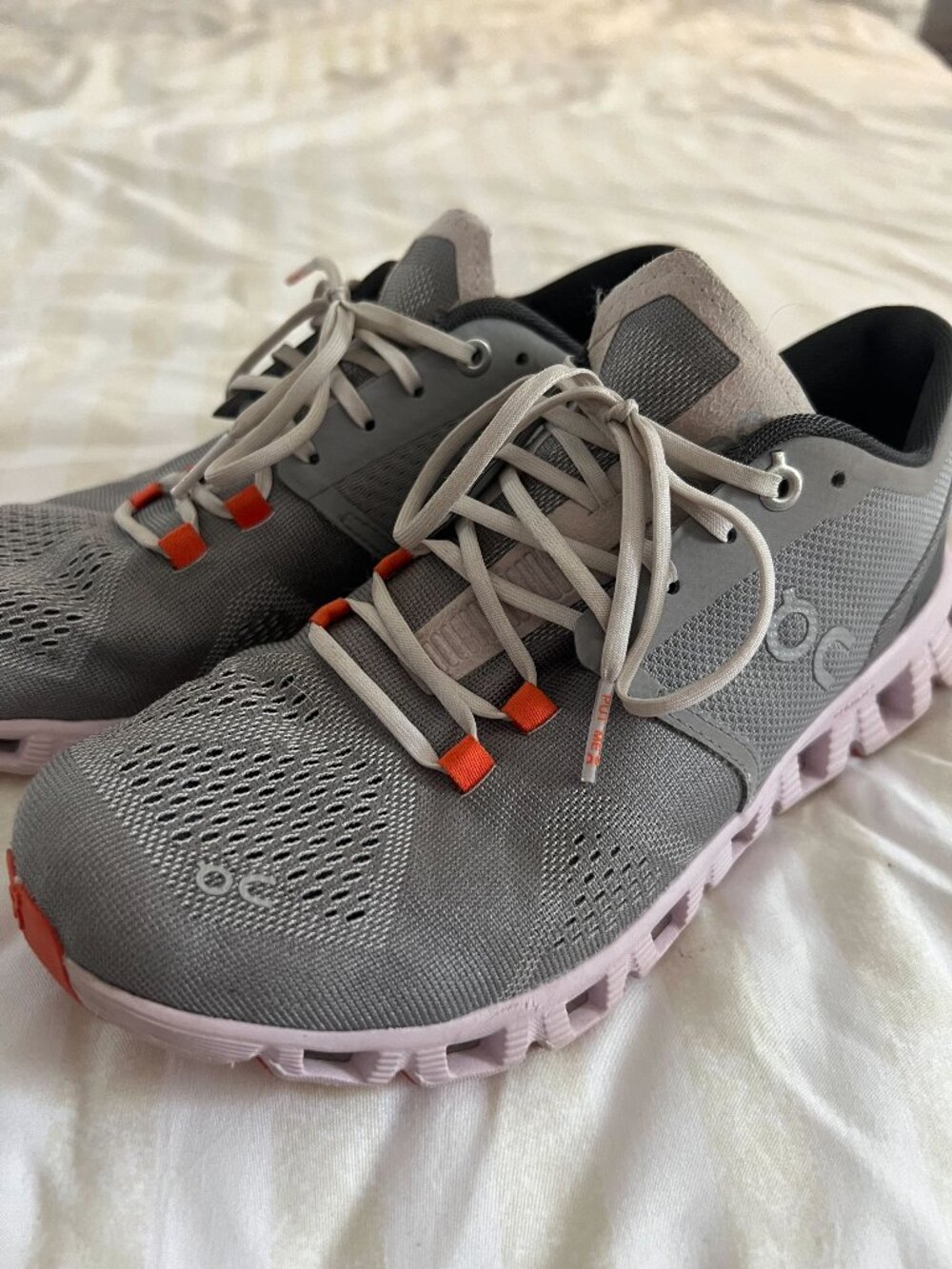 On Running Cloud X Shoes - 'Alloy Grey Lily Pink' - size 7